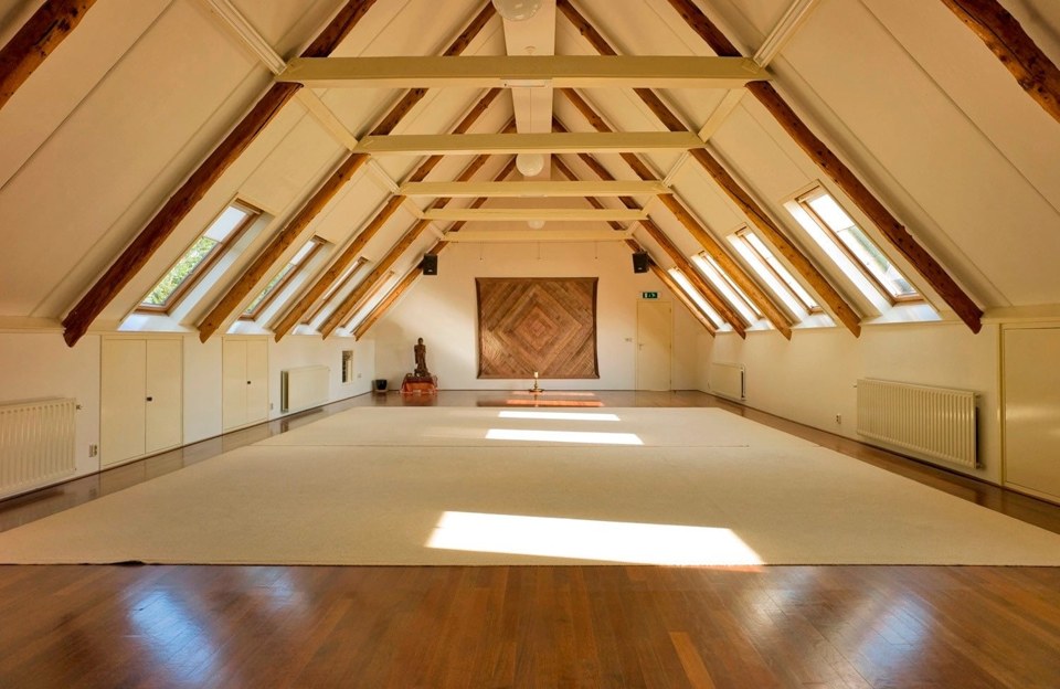 The spacious main event room in the Temple